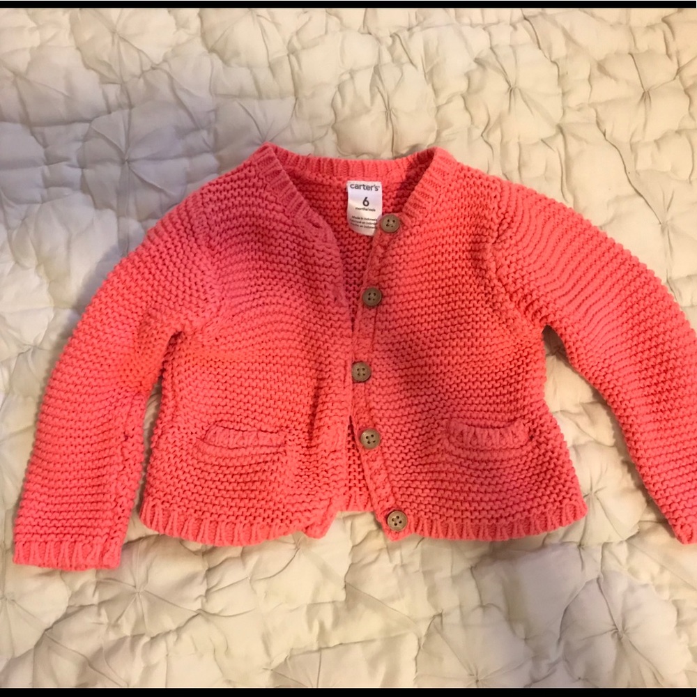 Carter’s crochet pink sweater